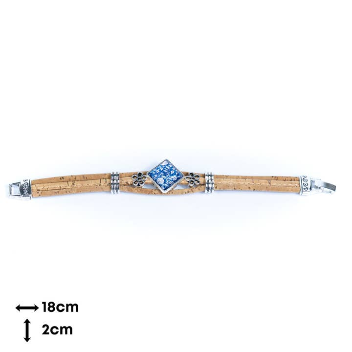 Meninas Bonitas Cork - Wholesale Woven/Braided Bracelet - Natural cork cord and alloy hardware handmade fashion ladies bracelet BR-006-MIX-5(RANDOM)11