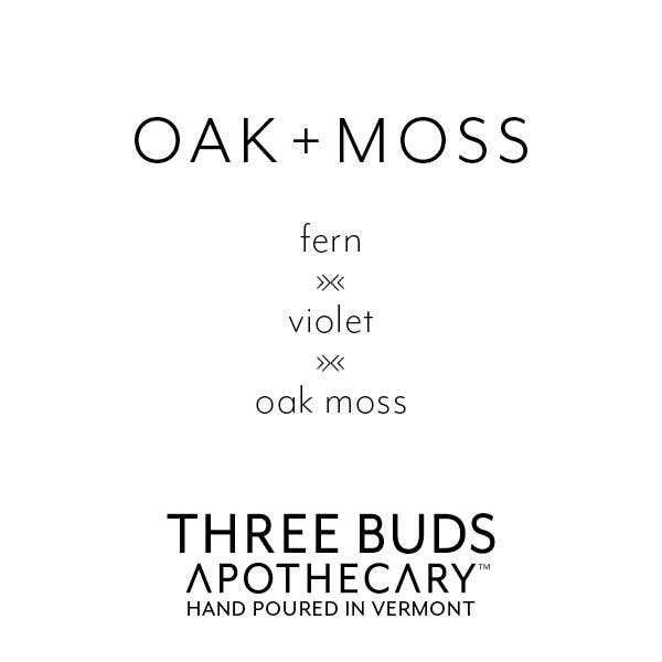 Three Buds Apothecary - Wholesale Jar/Filled Candle - Oak + Moss Hand Poured Soy Candle1