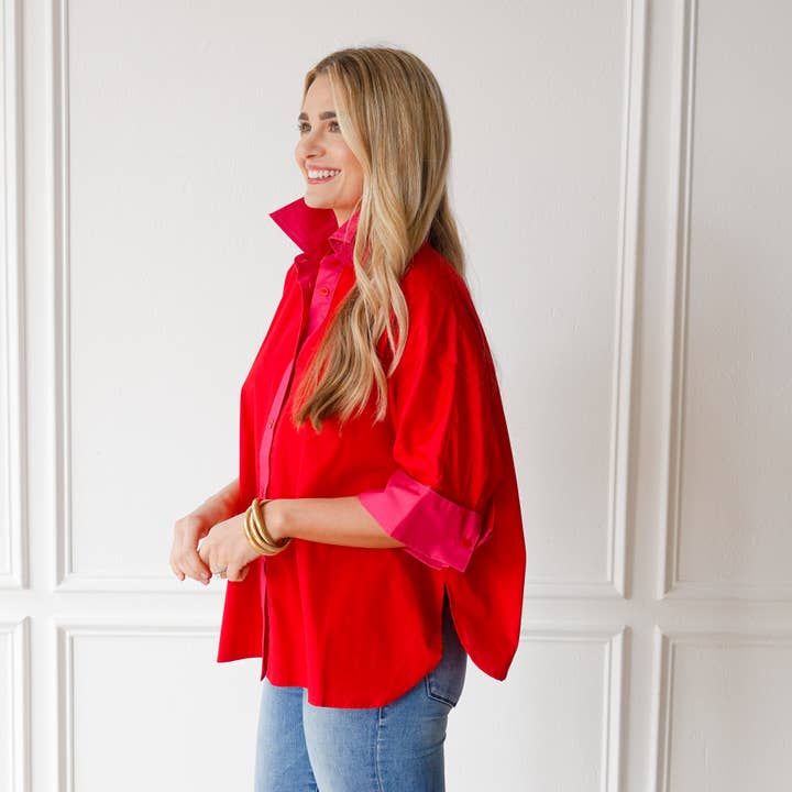 Abby Swing Top Red and Pink for wholesale by Caryn Lawn