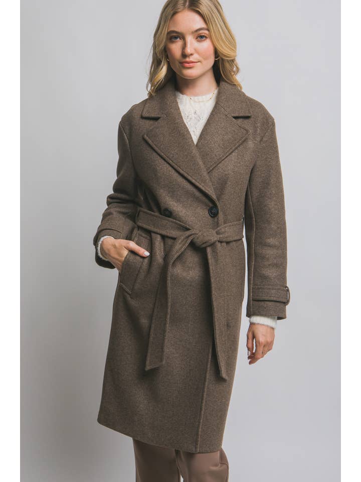 42POPS - Wholesale Coat - Women's - ....0828 Double Breasted Belted Wrap Coat SI-283021