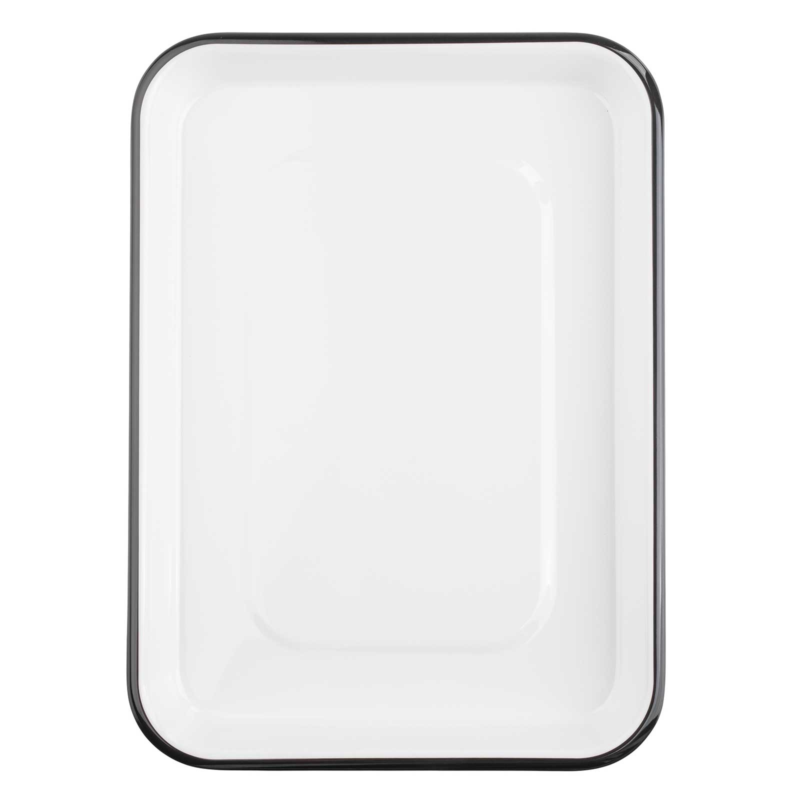 TableCraft Products Company - Wholesale Serving Tray - Canteen Collection Melamine Tray, White/Black, 13 x 9.5"2