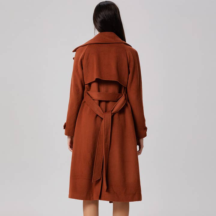Smart and Joy - Wholesale Trench Coat - Women's - Wool coat with wide shutters9