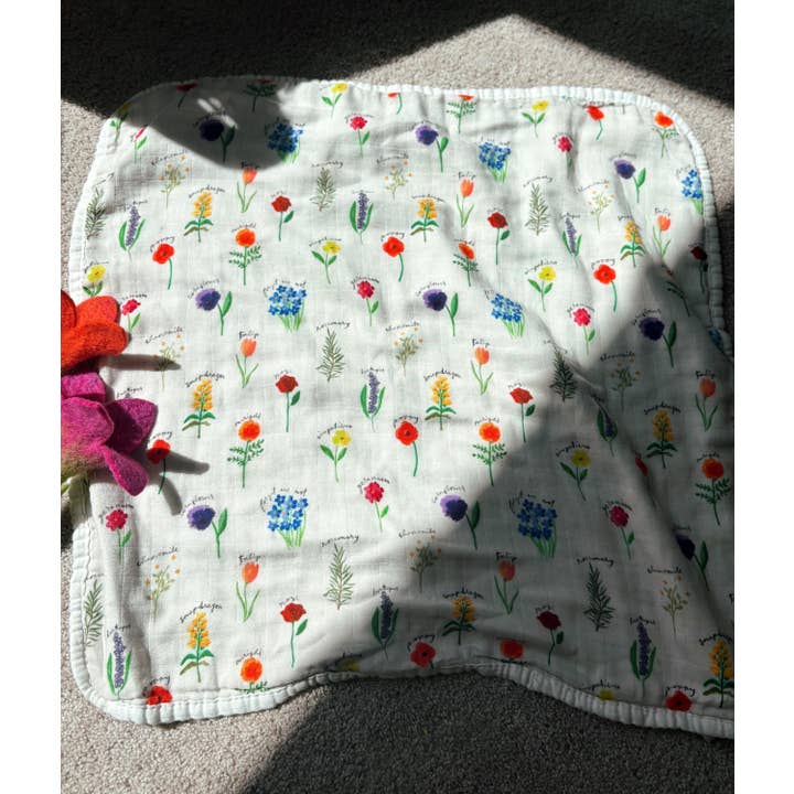 Marian Garden Mini Bamboo Cotton Muslin Blanket for wholesale by Fawnly