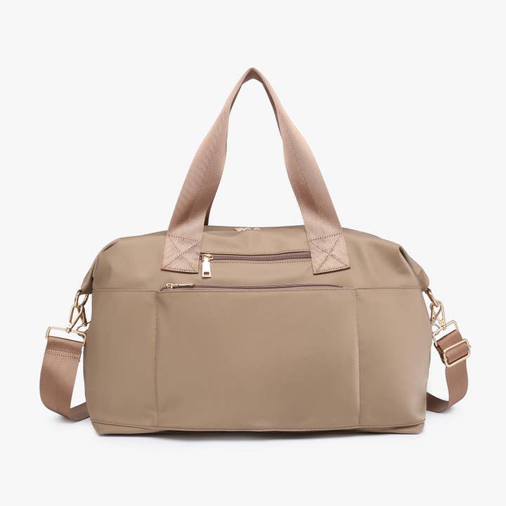 Jen & Co. - Wholesale Duffel- en weekendtas - Dames - M2279 marineblauwe nylon weekender met dubbele handgrepen4