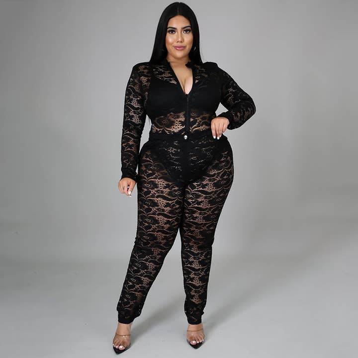 Ensemble 2 pièces en dentelle transparente tenue sexy pour femme pour la vente par DREAM VERA APPAREL