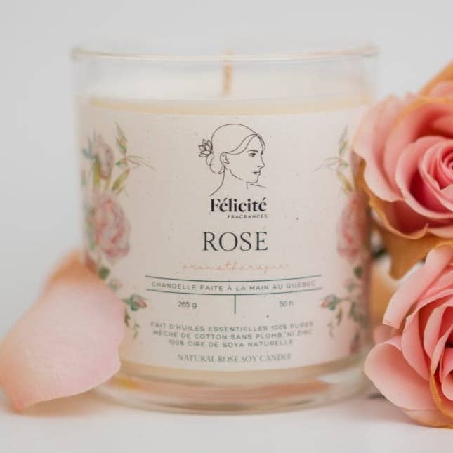 Félicité Fragrances - Vente Bougie en bocal - Chandelle - Rose0