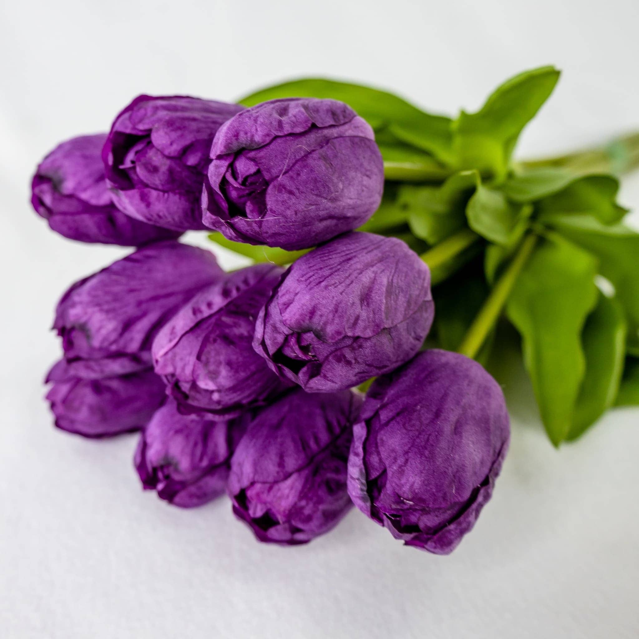 Realistic Artificial Flowers - Venta al por mayor Flores artificiales - Tulipán morado Real Touch, flores artificiales realistas1