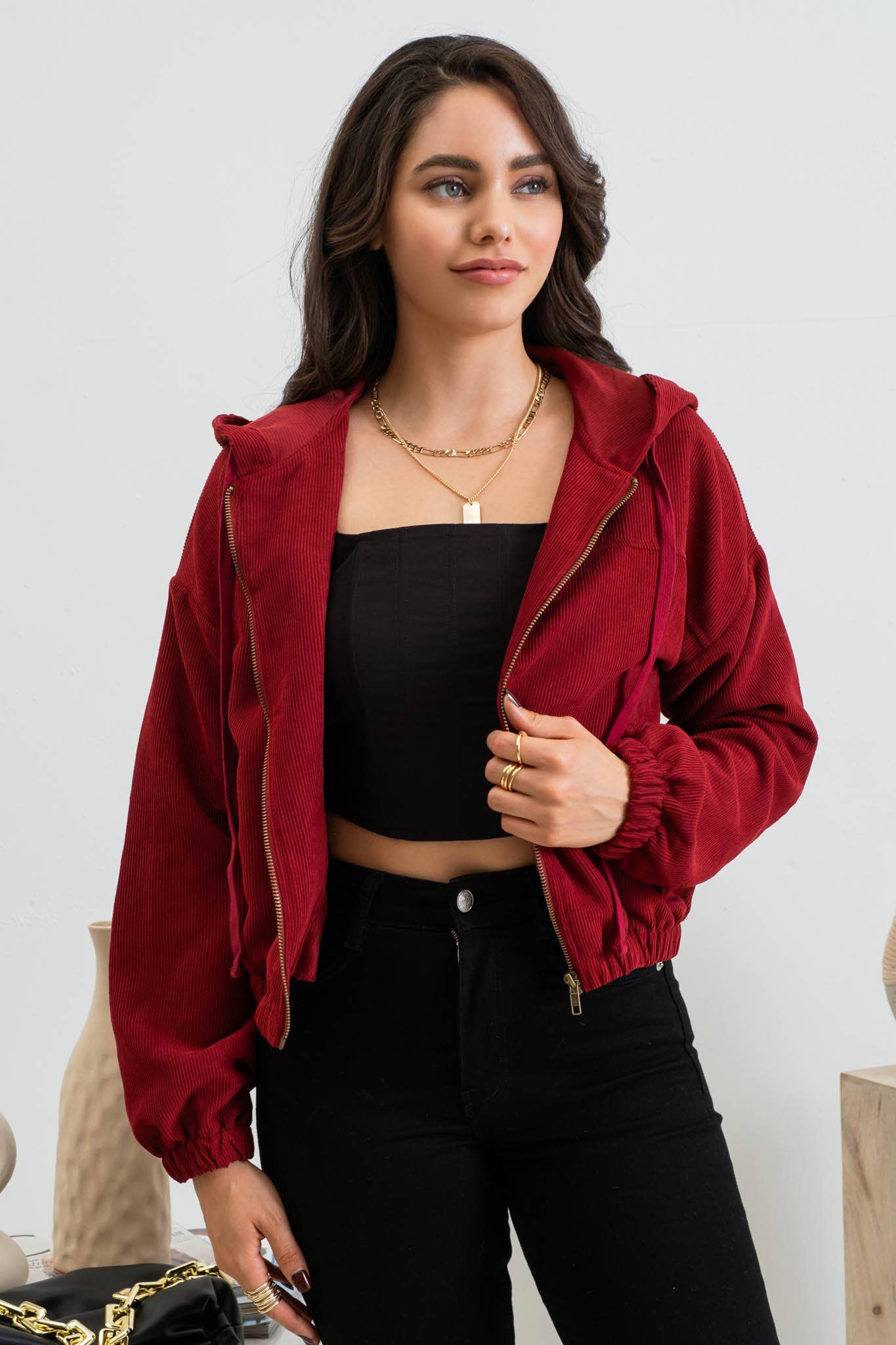 Blu Pepper – Blusão - Mulher por atacado – CASACO DE VELUDO COM ZÍPER41