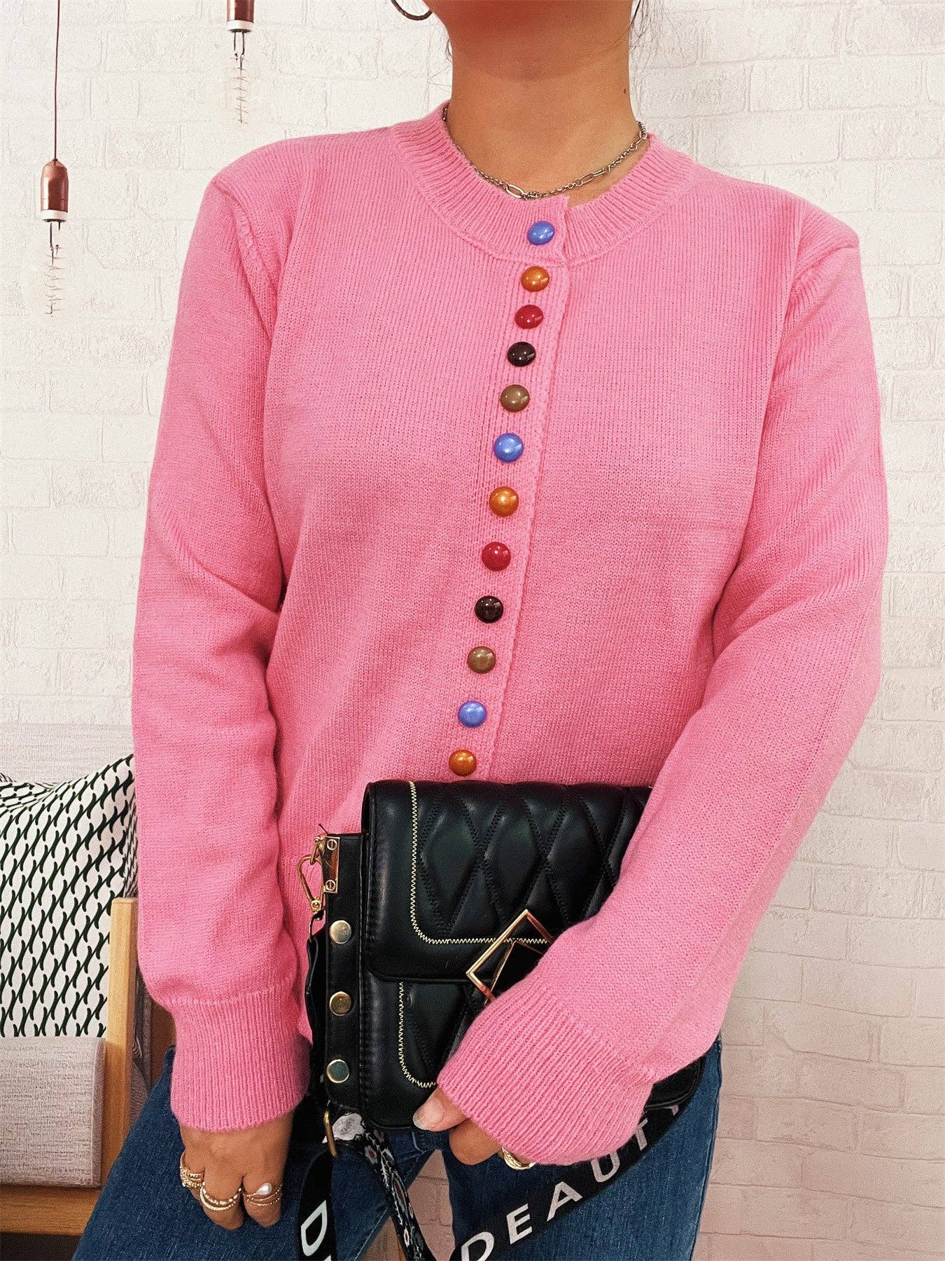 alberalkirk - Vente Cardigan – femme - Cardigan Boutonné ColorBlock Léger Options N5A2095