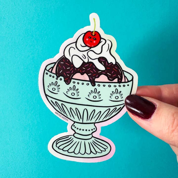 Boss Dotty Paper Co. - Wholesale Sticker - Ice Cream Sundae Sticker1