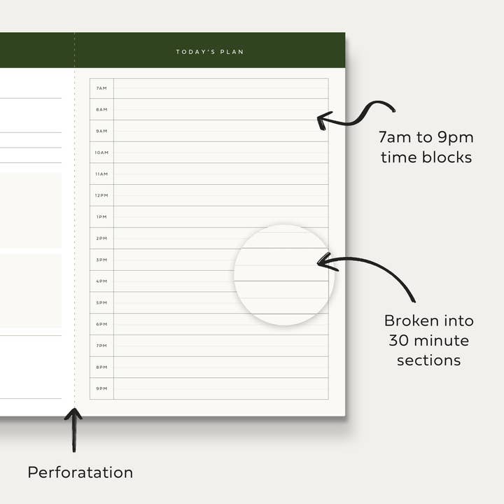 AIM Studio Co - Wholesale Notepad - Perforated Productivity Desk Pad: Time Blocking & To Do List7