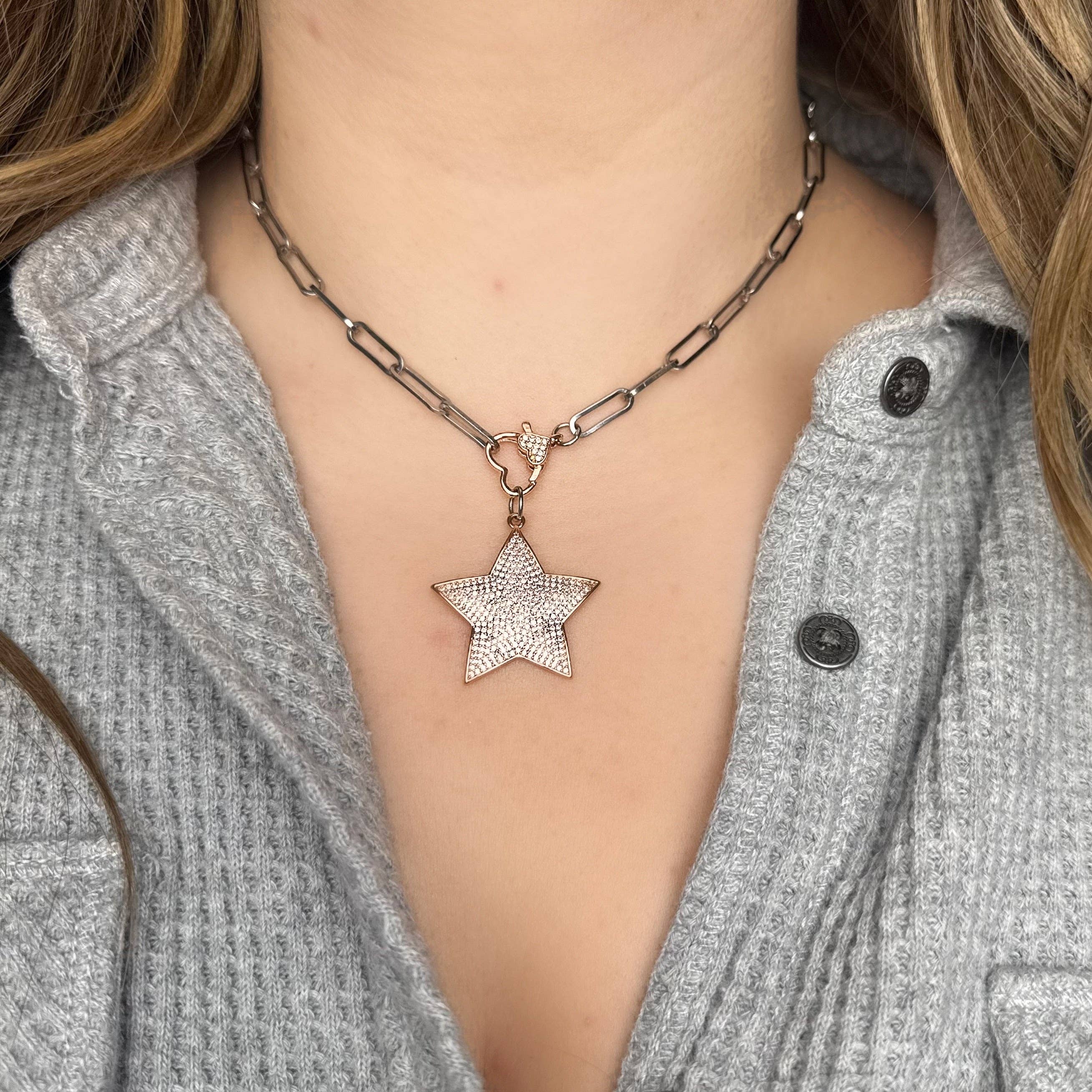 Love, Lisa – Engroshandel Led/kæde halskæde – Pam Paperclip Hjerte Kæde Halskæde8