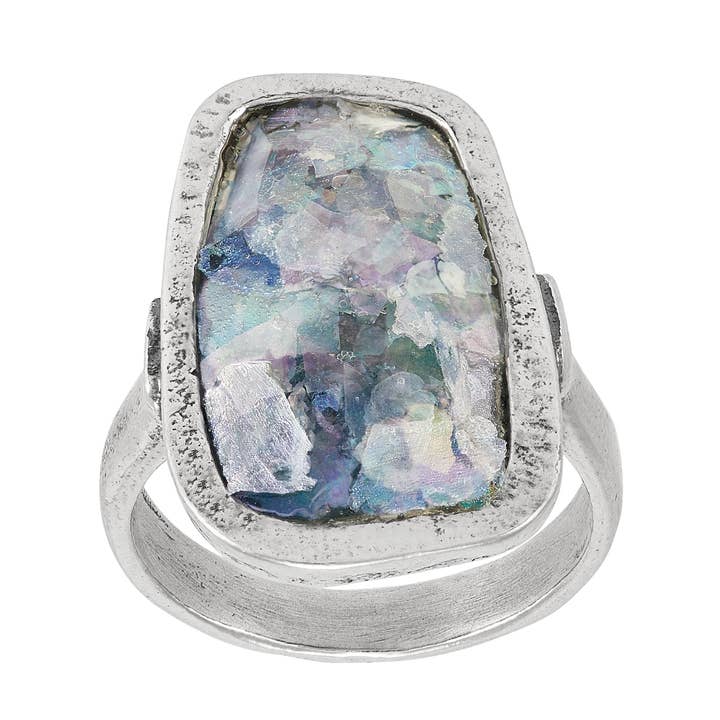 Silpada 'All Touched' Sterling Silver Roman Glass Ring for wholesale by Silpada