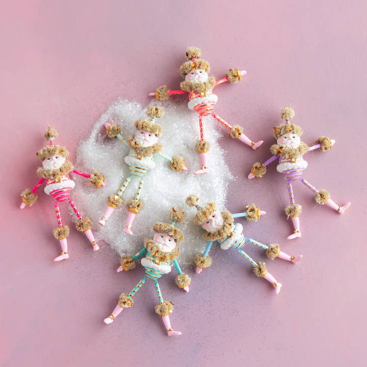 Glitterville - Wholesale Ornament - Rainbow Papa Noel Orn, 6 Asst, 6.5"