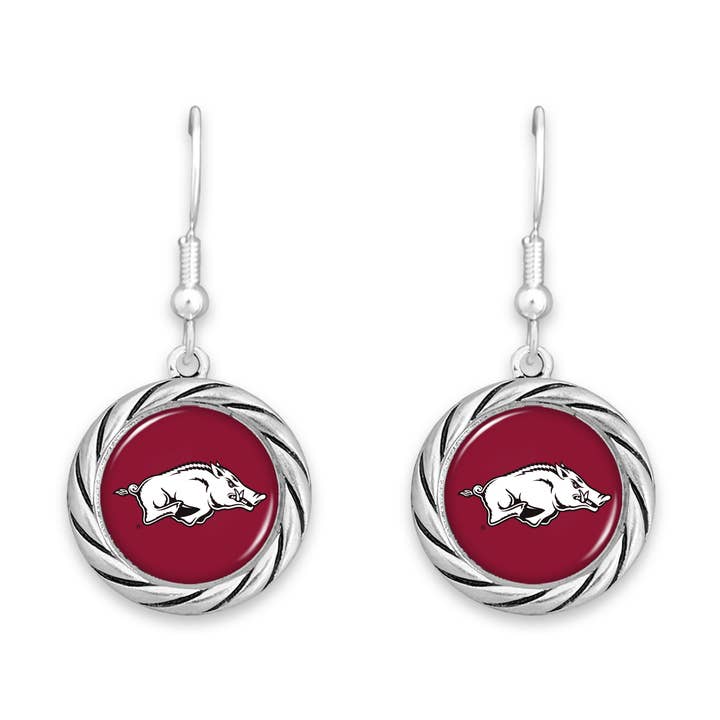 Arkansas Razorbacks Earrings- Twisted Rope for wholesale by From The Heart