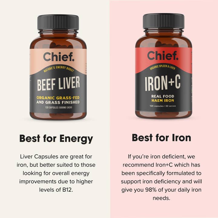 Chief Nutrition - Vente Supplément oral/vitamine - Foie de bœuf biologique (Énergie)9