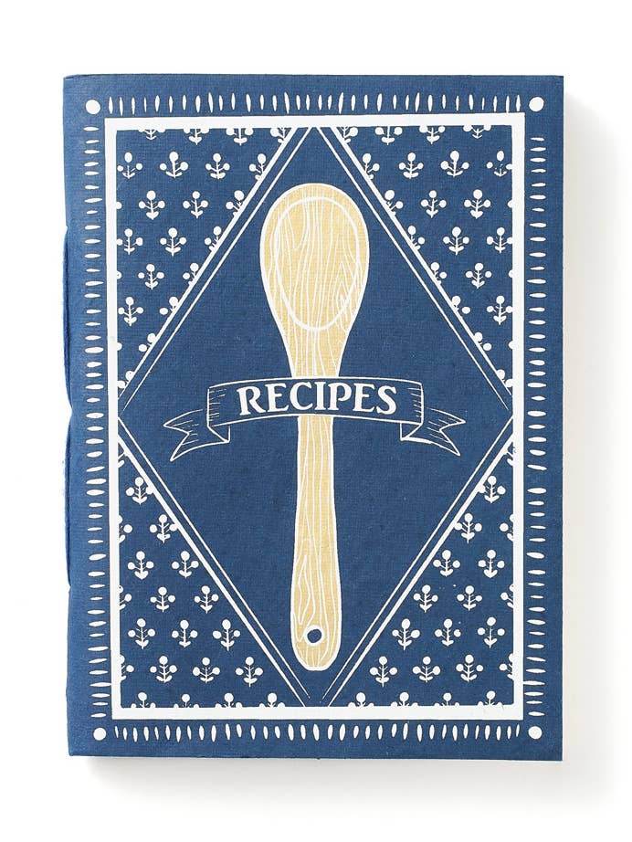 Khaana Navy 5x7 Recipe Journal - recycled paper for wholesale by Matr Boomie Fair Trade