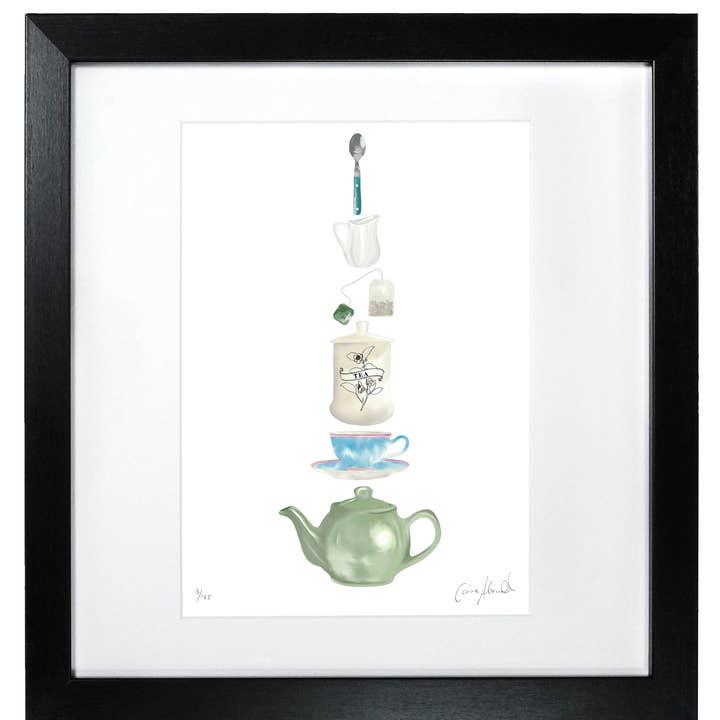 Time For A Brew - Framed Limited Edition Print - Tea for wholesale by Corinne Alexander