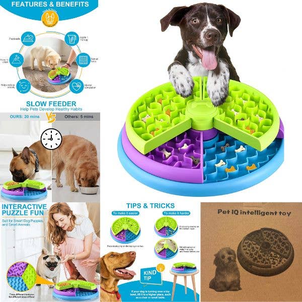 St. Louis Wholesale LLC - Wholesale Pet Bowl - Cat/Dog - Pet IQ Intelligent Bowl -CTR Multi-Level Slow Feeder Bowl