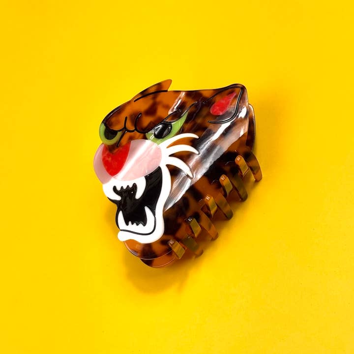 Leopard Head Hair Claw for wholesale by Peach Beast