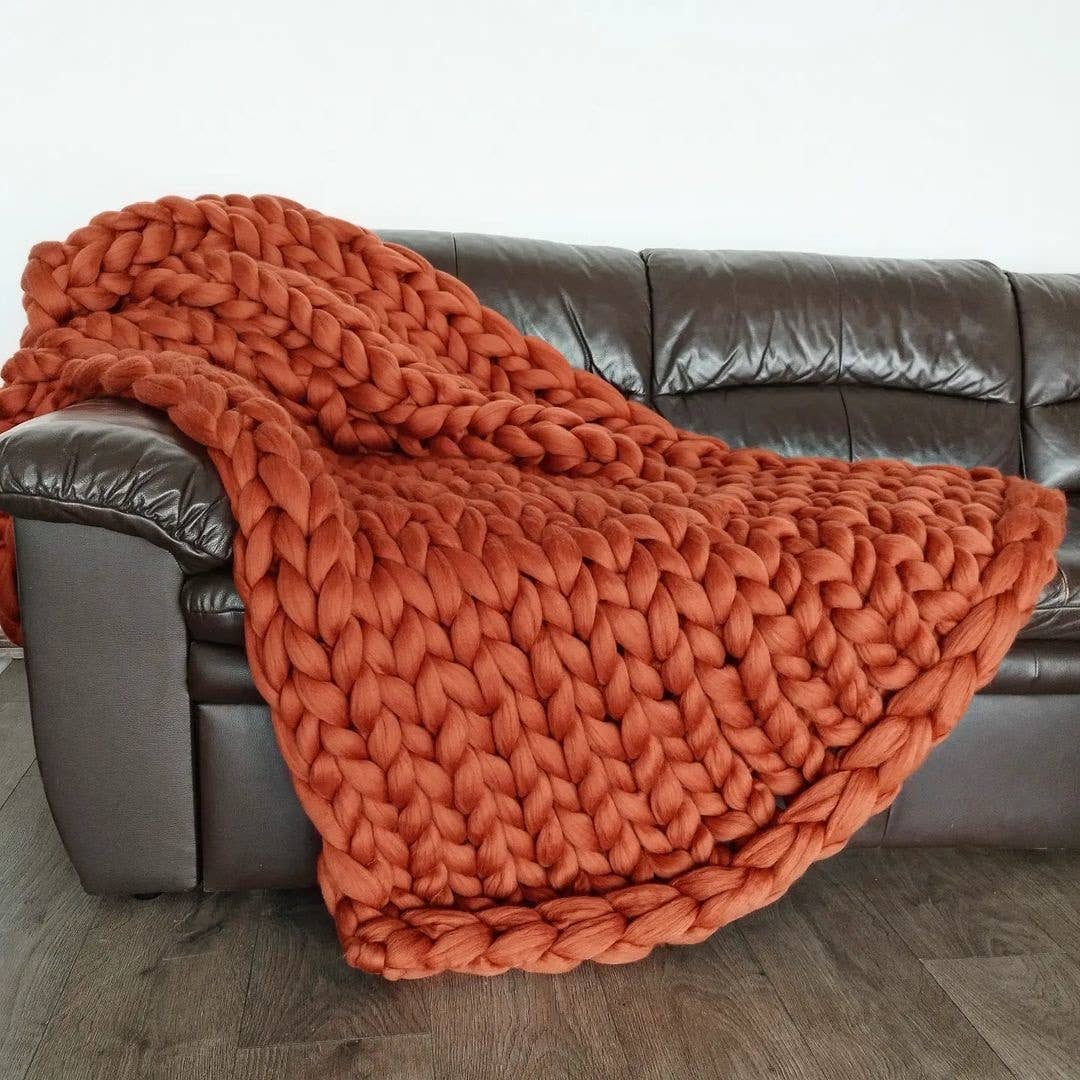 Chunky Wool Studio - Wholesale Throw Blanket - Chunky Knit Blanket  - 30 colors available9