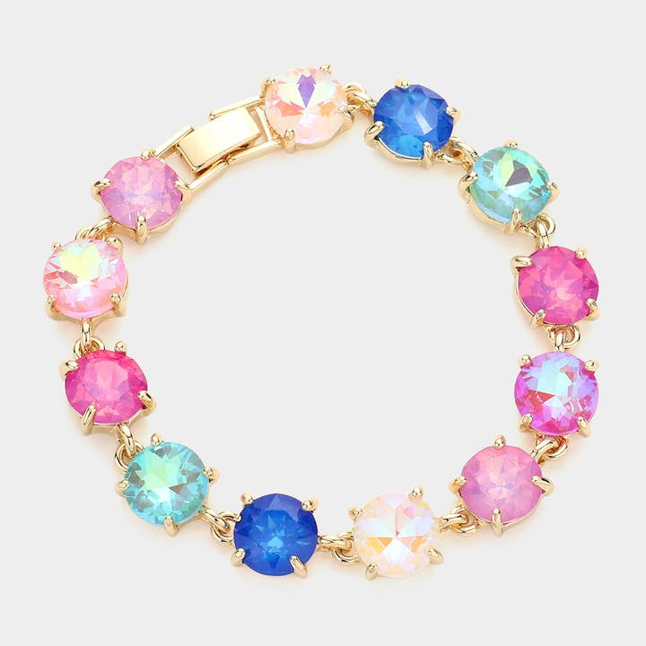 Sensibling Corp. - Wholesale Link & Chain Bracelet - American USA Round Stone Link Evening Bracelet13