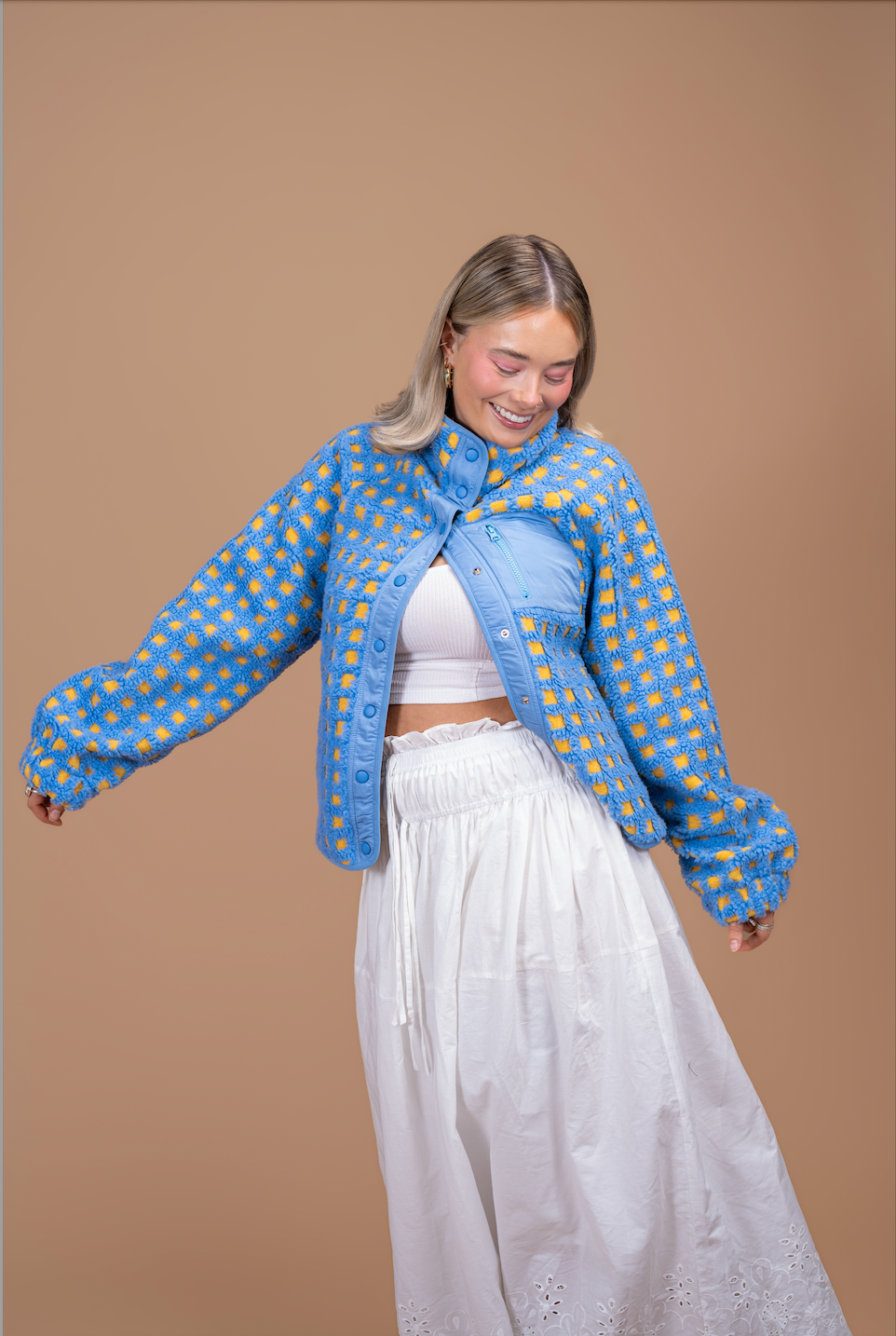 Midnight Lunch - Wholesale Jacket - Women's - Teton Jacket | Blue + Yellow1