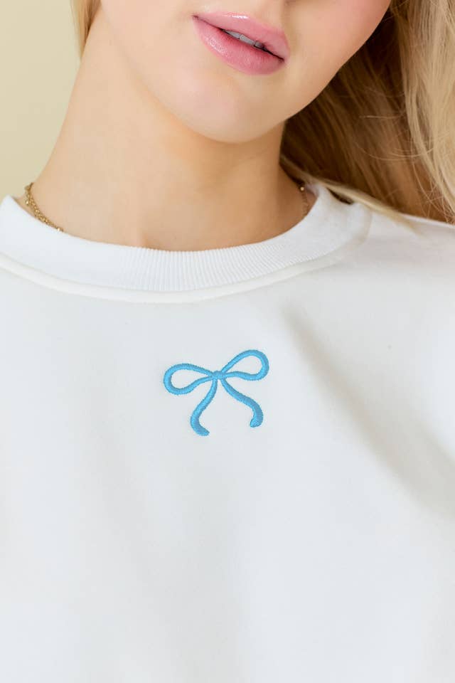 Main Strip - Wholesale Lounge Top - Women's - Coquette Ribbon Lounge Crewneck Top