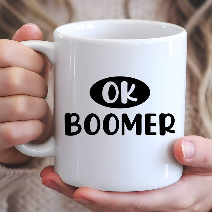 Ok Boomer Funny Mug for wholesale by Hello Gorgeous Mugs