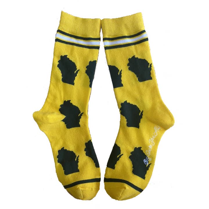 Buy Socks You All – Großhandel Socken – Damen – Wisconsin Shapes in grünen und gelben Damensocken