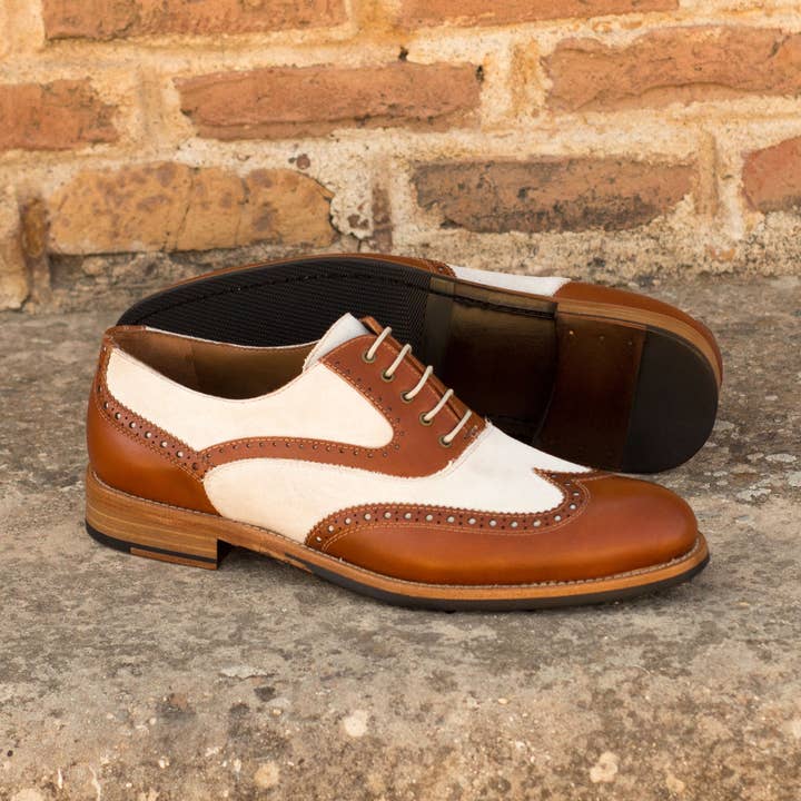 Ganzkörper-Brogue für Damen in Cognac/Elfenbein für den Großhandel von Tailored Gentleman