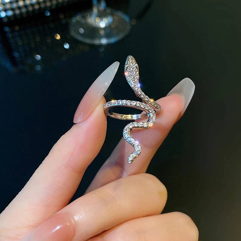 Gemscape UK - Wholesale Cocktail/Statement Ring - Open Snake Ring - Studded2