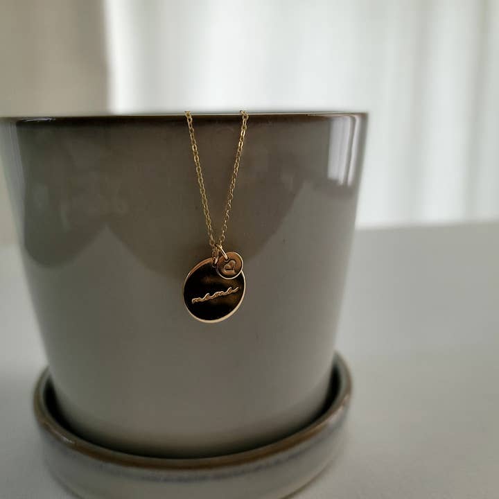 Mama 16mm skiva & hjärta mamma halsband för wholesale av GiGisPetals