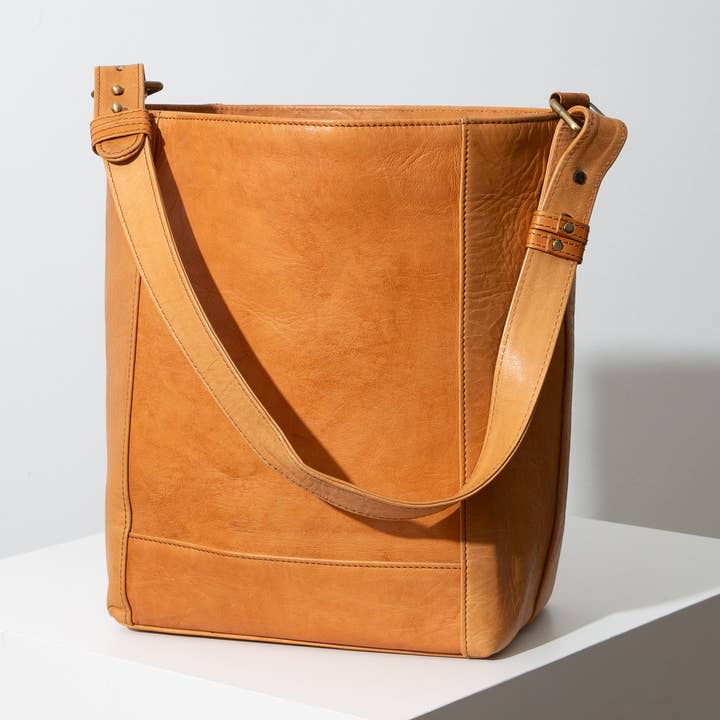 Noonday Collection - Wholesale Tote Bag - Women's - Modern Leather Bucket Tote0