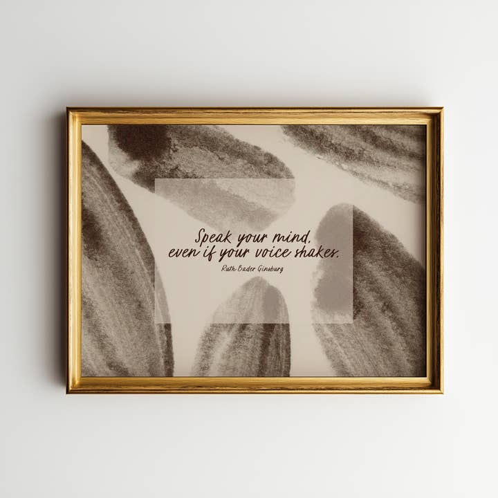 Speak Your Mind Even If Your Voice Shakes Quote Art Print for wholesale by Paperly Creative Co