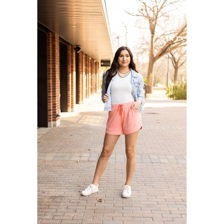 Julia Rose Wholesale - Wholesale Shorts - Women's - The Emelia Terry Cloth Shorts - Pink