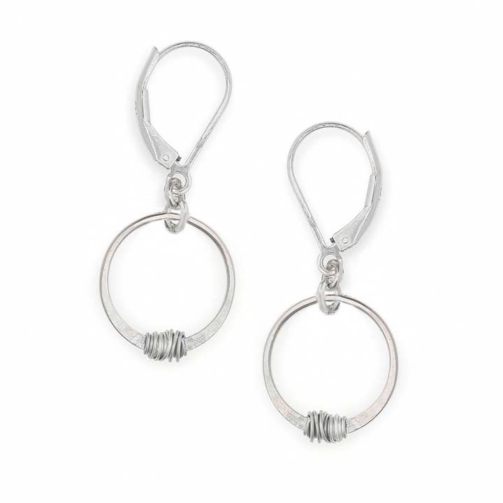 Freshie & Zero - Wholesale Dangle Earrings - Wire Wrapped Circle Dainty Drop Earrings, STITCH