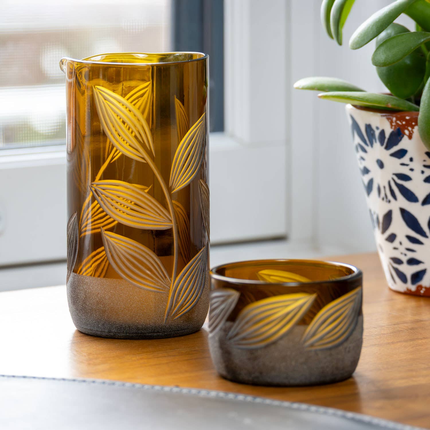 Rolf Glass – Jarro por atacado – Jarro de 13oz e Mini Sipper de 2” Twice Around Citrus Garden9