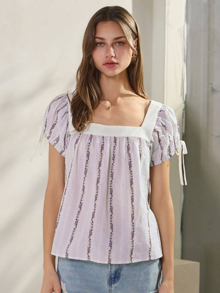 Oddi - Wholesale Blouse - Women's - Floral Embroidery Jacquard Blouse