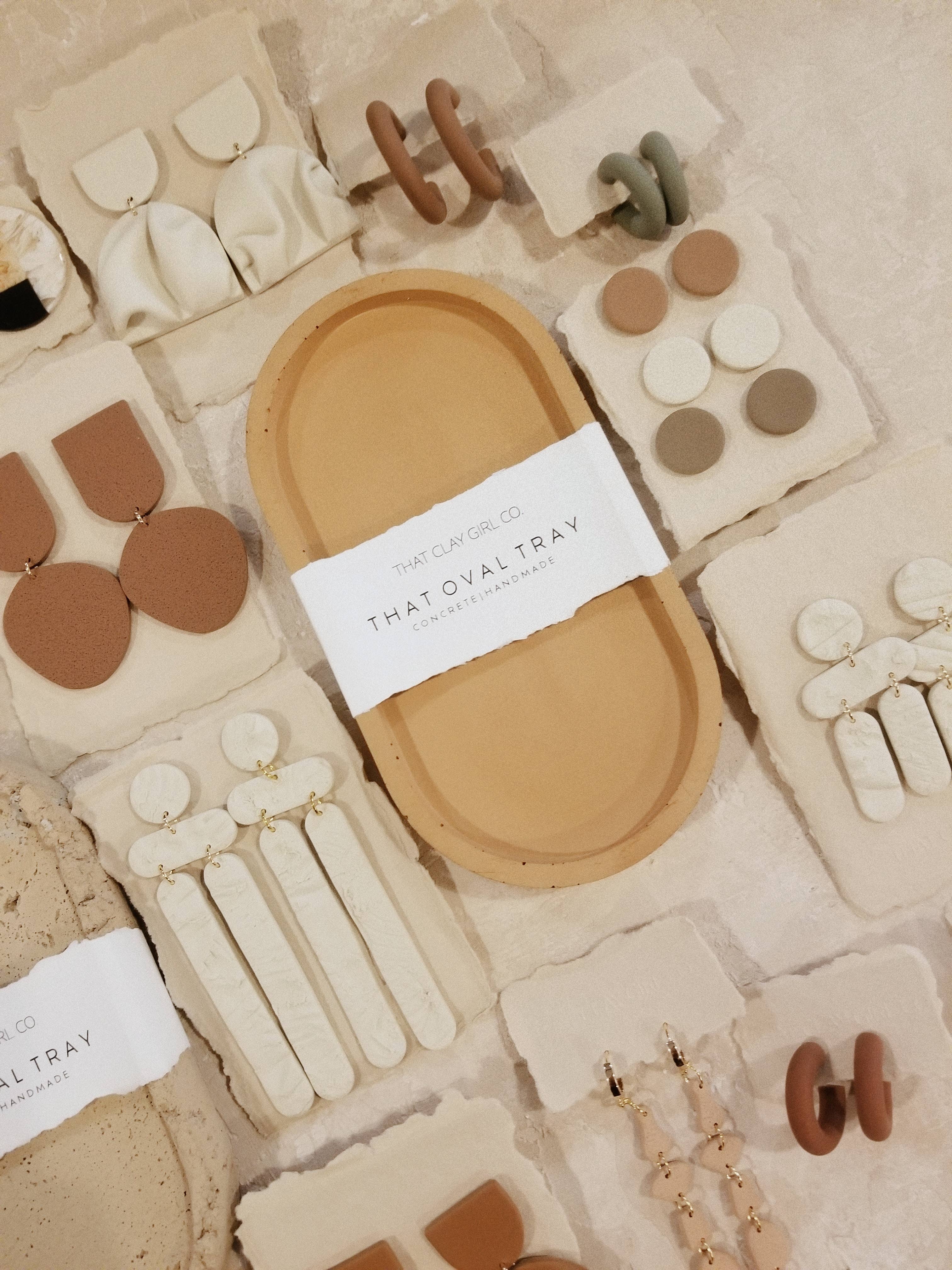 That Clay Girl Co. - Wholesale Decorative Tray - Concrete Tray | Oval Tray | Organic Decor | Decorative Tray7