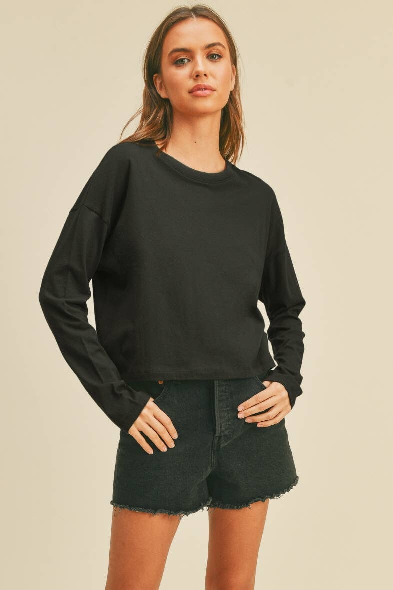 Honestee - Wholesale T-shirt met print - Dames - Effen T-shirt met lange mouwen2