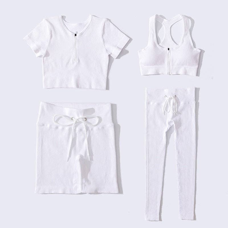 Pyzis - Wholesale Activewear Set - Women's - Color Coordinate Seamless 4 pieces Yoga Set8