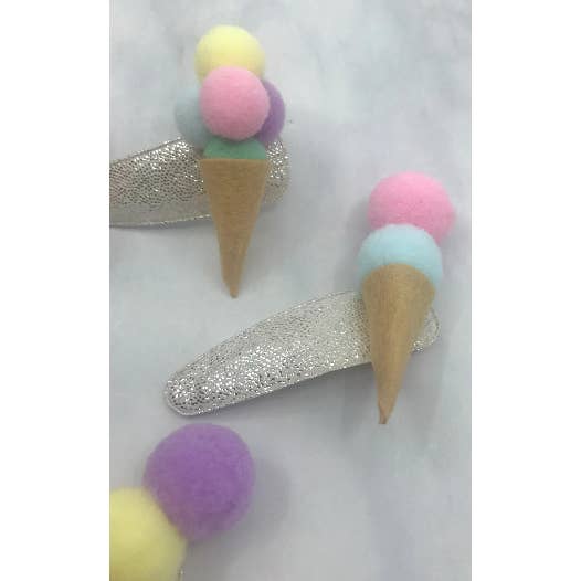 littletwinkleco - Wholesale Hair Clip - Kids - Ice Cream Hair Clips Set | Pastel Felt | Girls Hair Clips |3