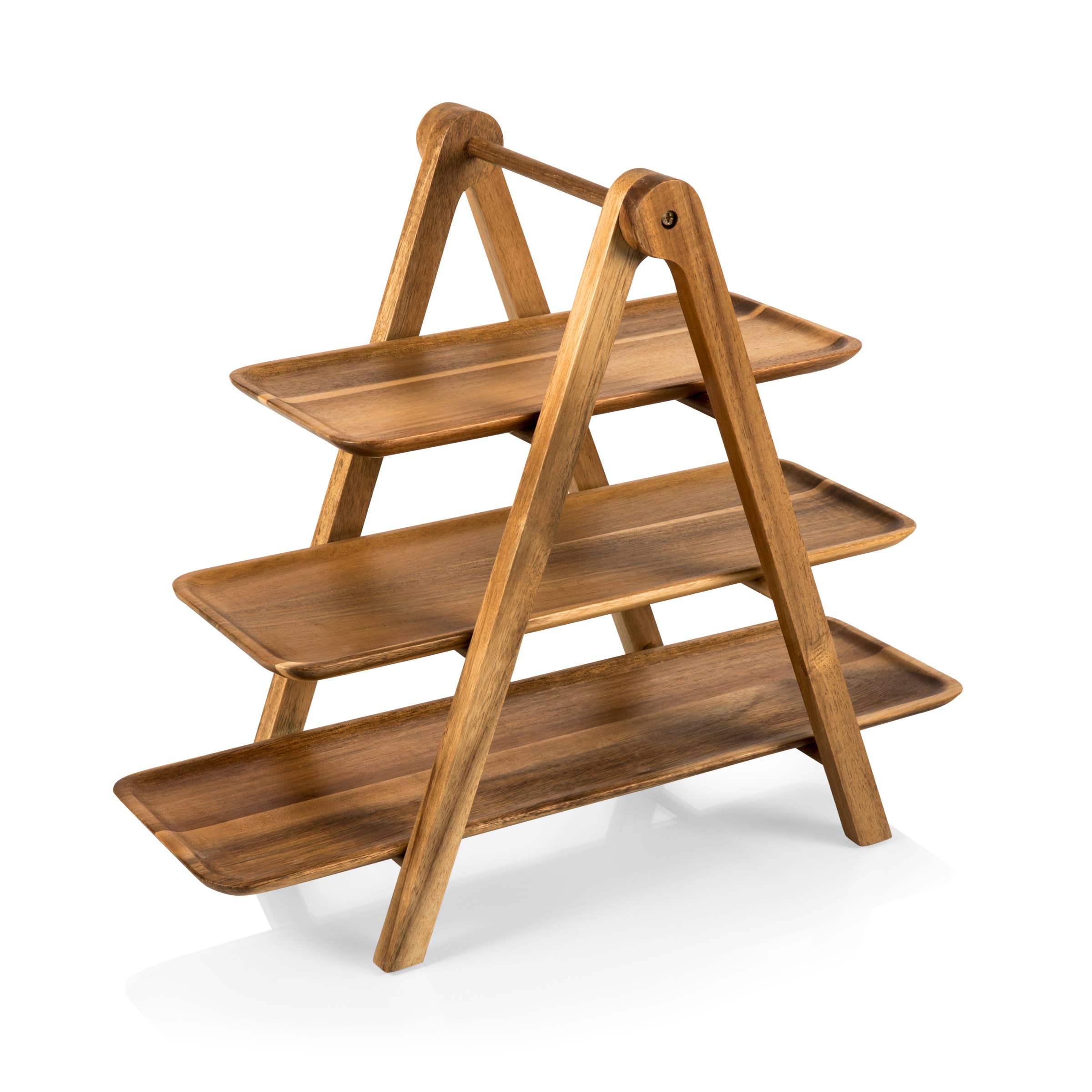 Acacia Wood Serving Ladder - 3 Tiered Serving Station for wholesale on Faire1