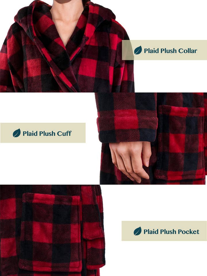 Women's Checkered Robe with Hood for wholesale on Faire