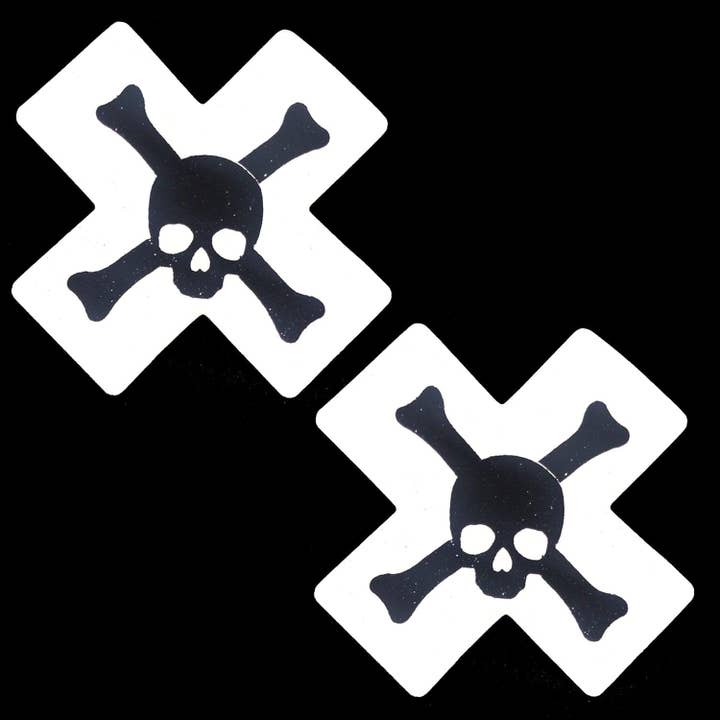 POISON Reflective & Black Glitter X Factor Nipple Cover Pasties for wholesale by Neva Nude