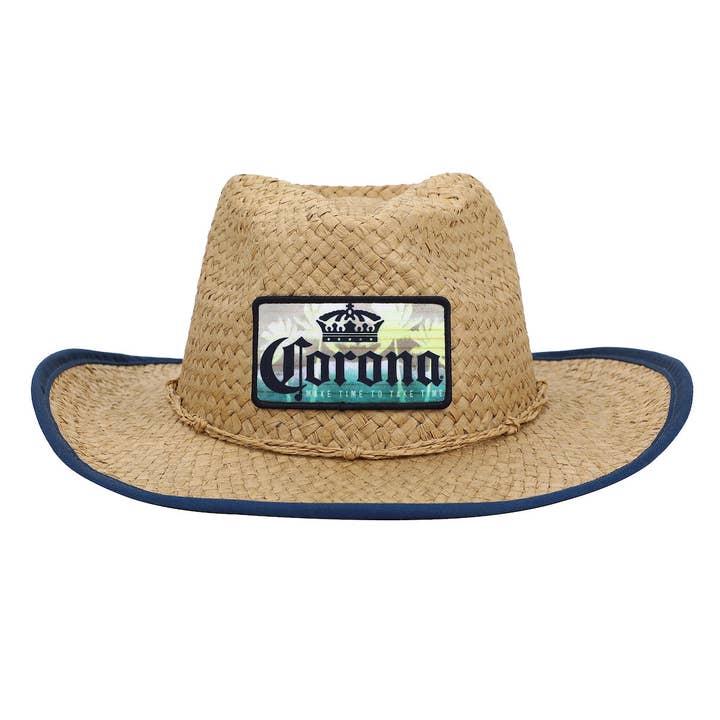 Corona Patch Straw Cowboy Hat for wholesale by Bioworld Merchandising