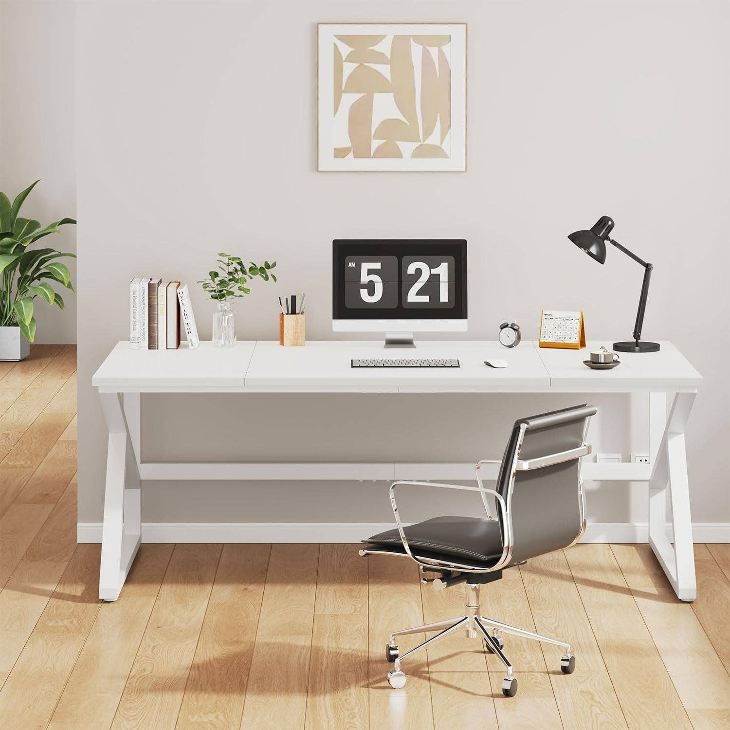 Large White 70 Inch Computer Desk For Home Office Study for wholesale on Faire0