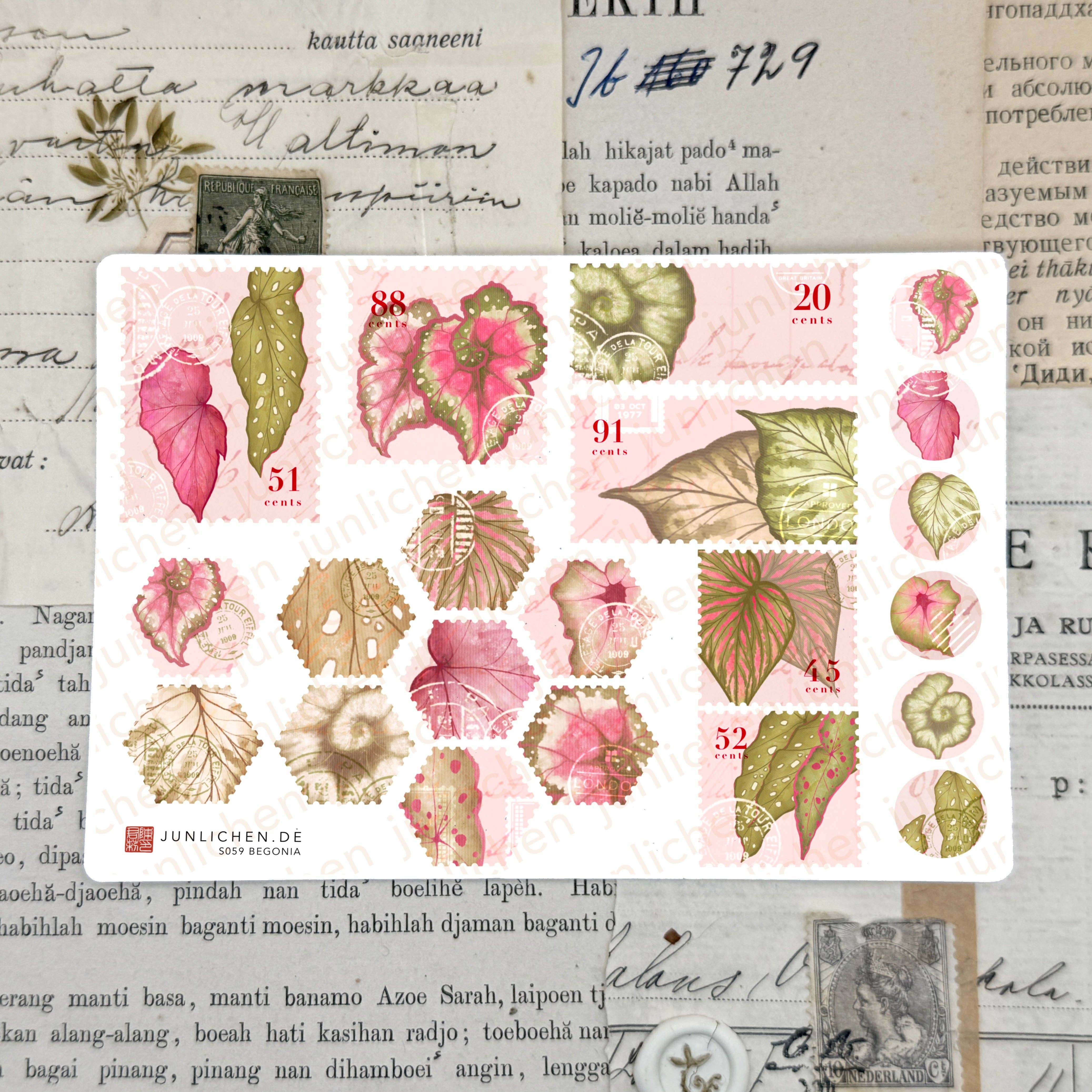 itsjunli – Großhandel Aufkleber – Begonien-Mix | M Stickerbogen0