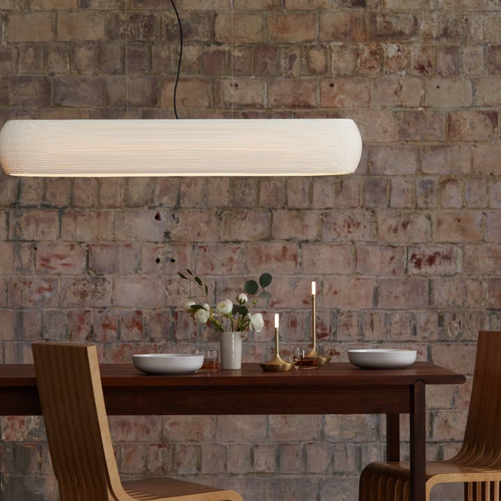 GRAYPANTS Scraplights Linear Oliv Handcrafted Pendant Lights for wholesale by VANMOKUM